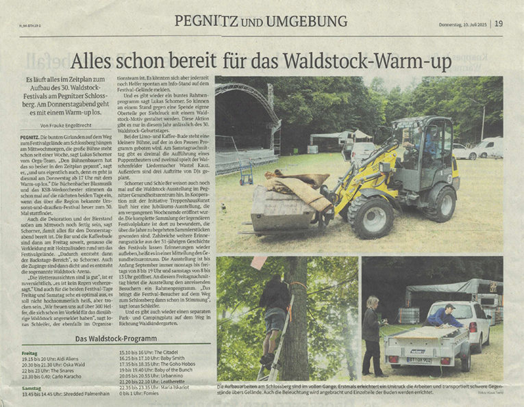 Alles schon bereit für das Waldstock-Warm-Up – Nordbayerischer Kurier