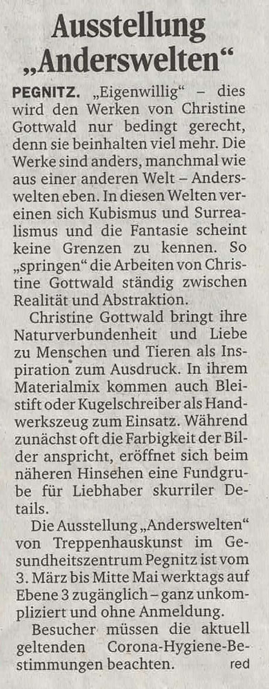 Ausstellung "Anderswelten" - Nordbayerischer Kurier
