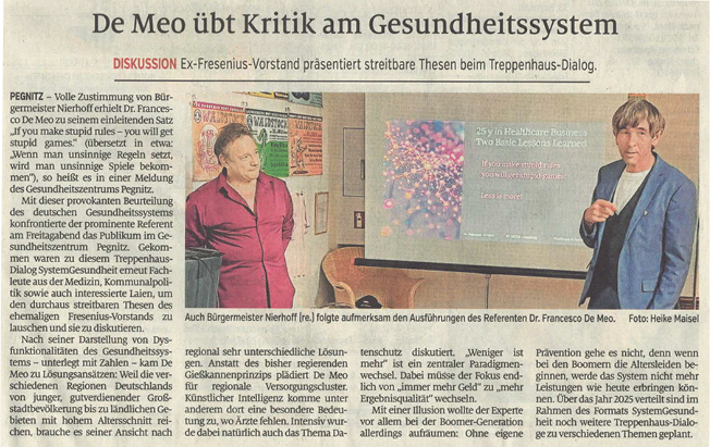 De Meo übt Kritik am Gesundheitssystem – Nordbayerische Nachrichten