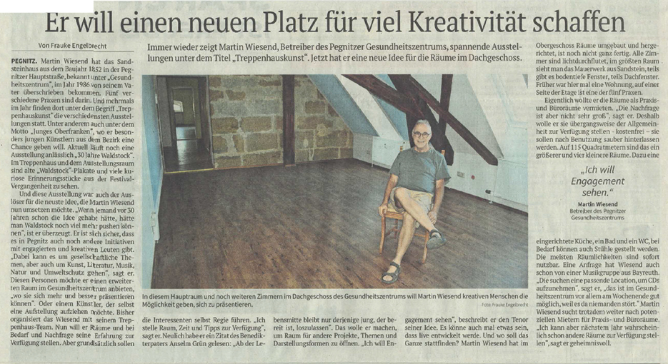 Er will einen neuen Platz für viel Kreativität schaffen – Nordbayerischer Kurier
