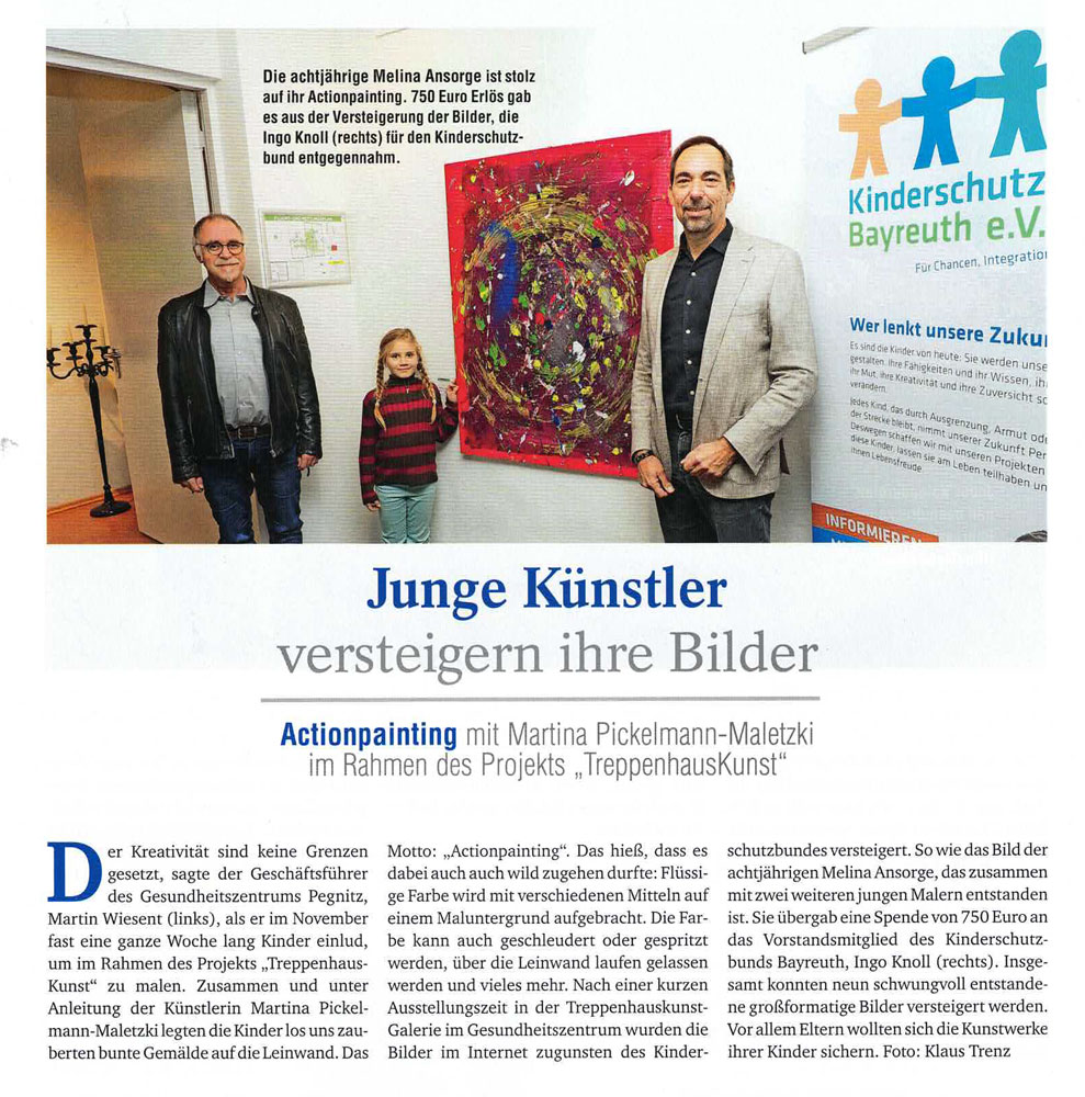 Junge Künstler versteigern ihre Bilder – Blickpunkt Pegnitz – Januar 2022