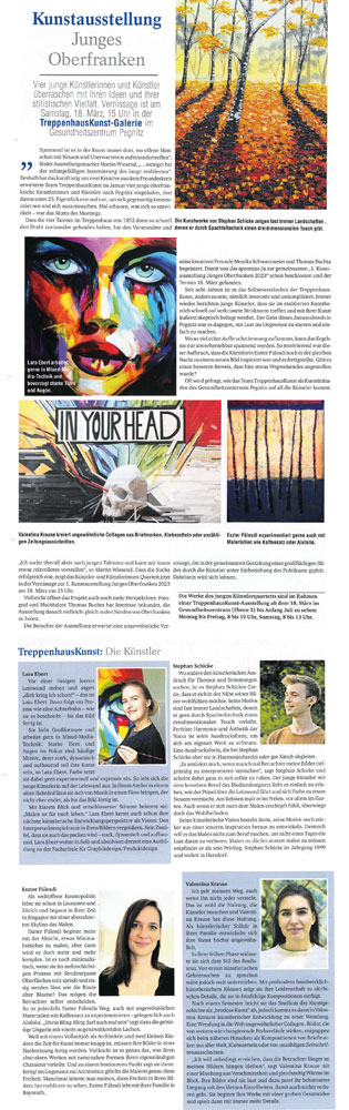 Kunstausstellung Junges Oberfranken – Blickpunkt Pegnitz – März 2024