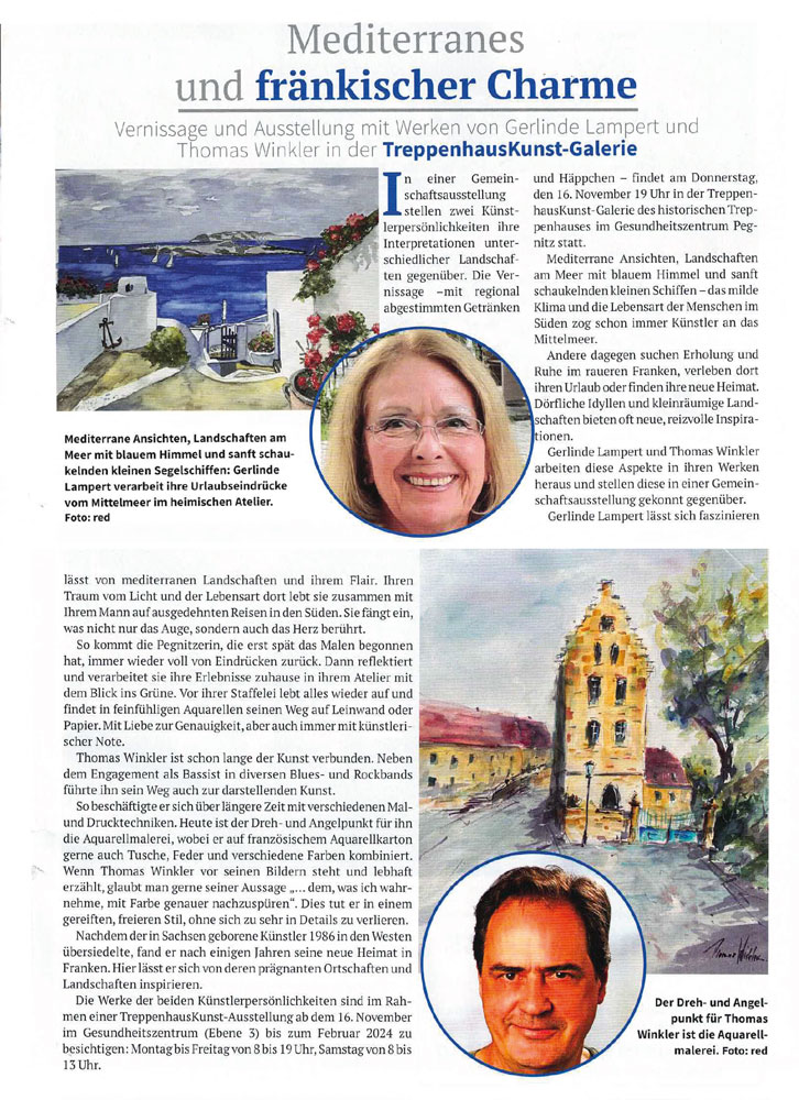 Mediterranes und fränkischer Charme – Blickpunkt Pegnitz – November 2023