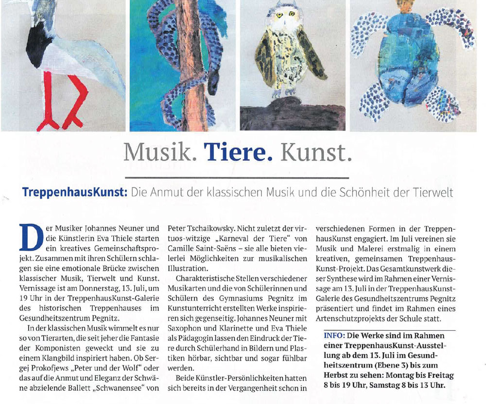 Musik. Tiere. Kunst. – Blickpunkt Pegnitz – Juli 2023