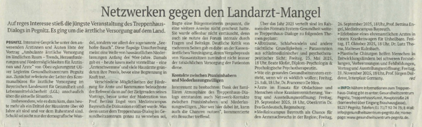 Netzwerken gegen den Landarzt-Mangel – Nordbayerischer Kurier