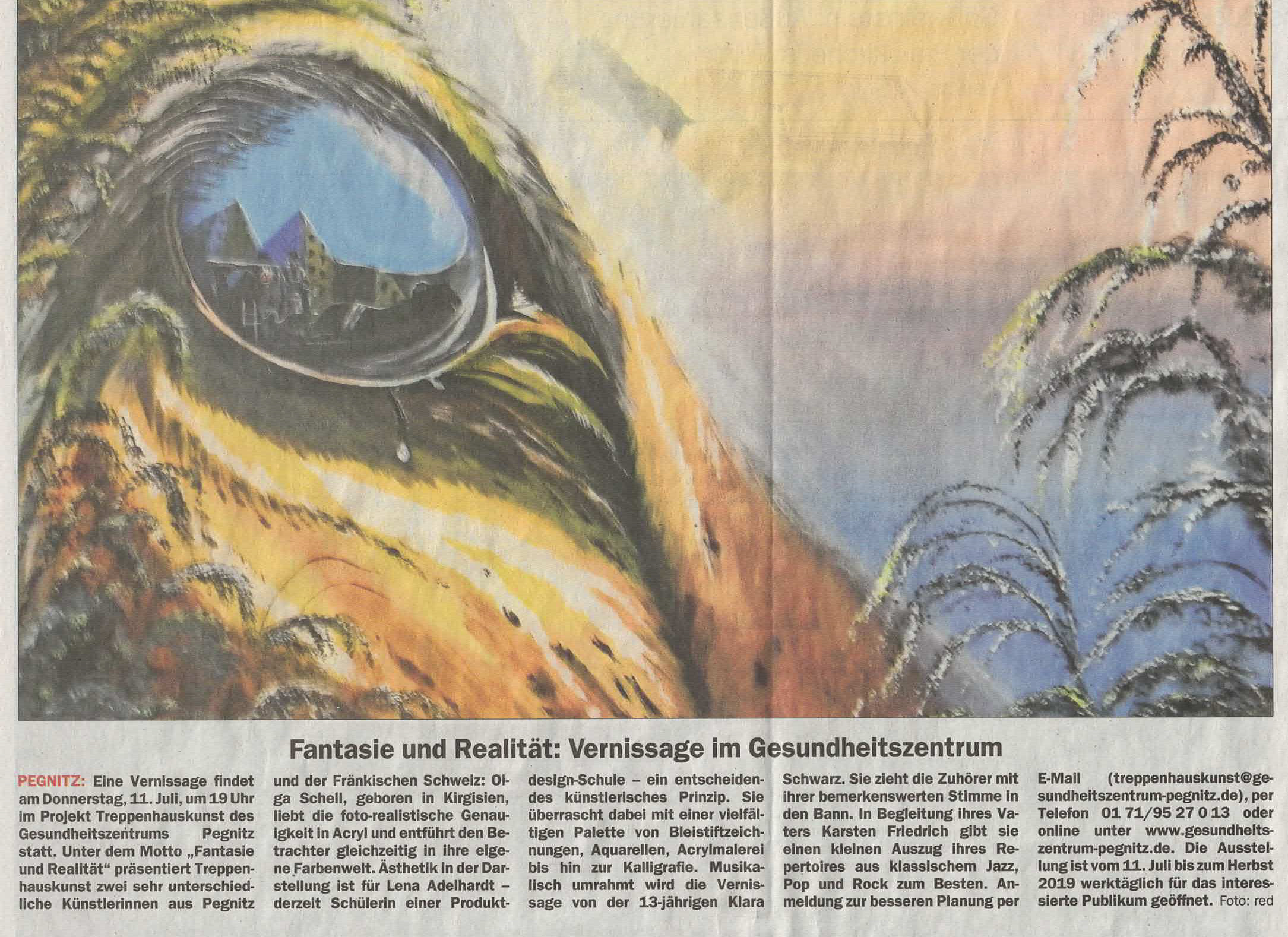 Fantasie und Realität: Vernissage im Gesundheitszentrum – Nordbayerischer Kurier / Nordbayerische Nachrichten