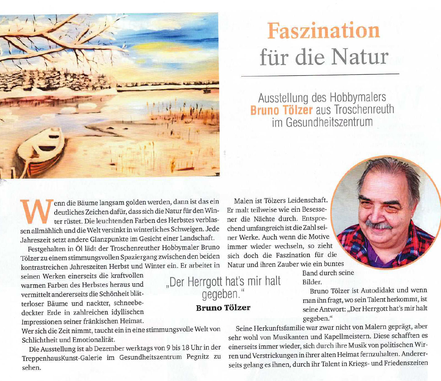 Faszination für die Natur – Blickpunkt Pegnitz – Dezember 2021